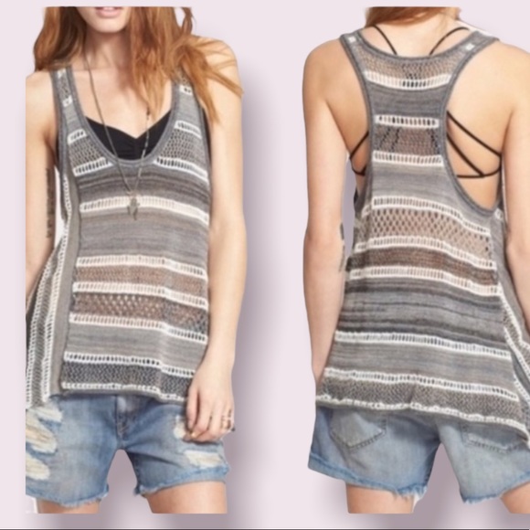 Free People Tops - Free people Lovebird crochet knit tank Malia Tate Teen Wolf